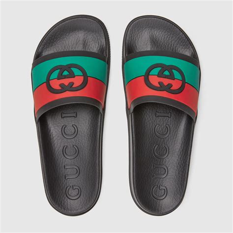 gucci interlocking slides men|men's gucci slides size 13.